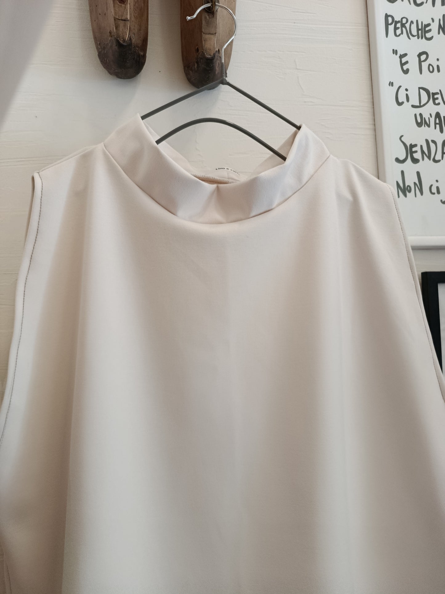 Gilet minimal in tessuto punto milano
