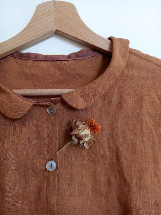 Camicia in puro lino collo peter pan - basic