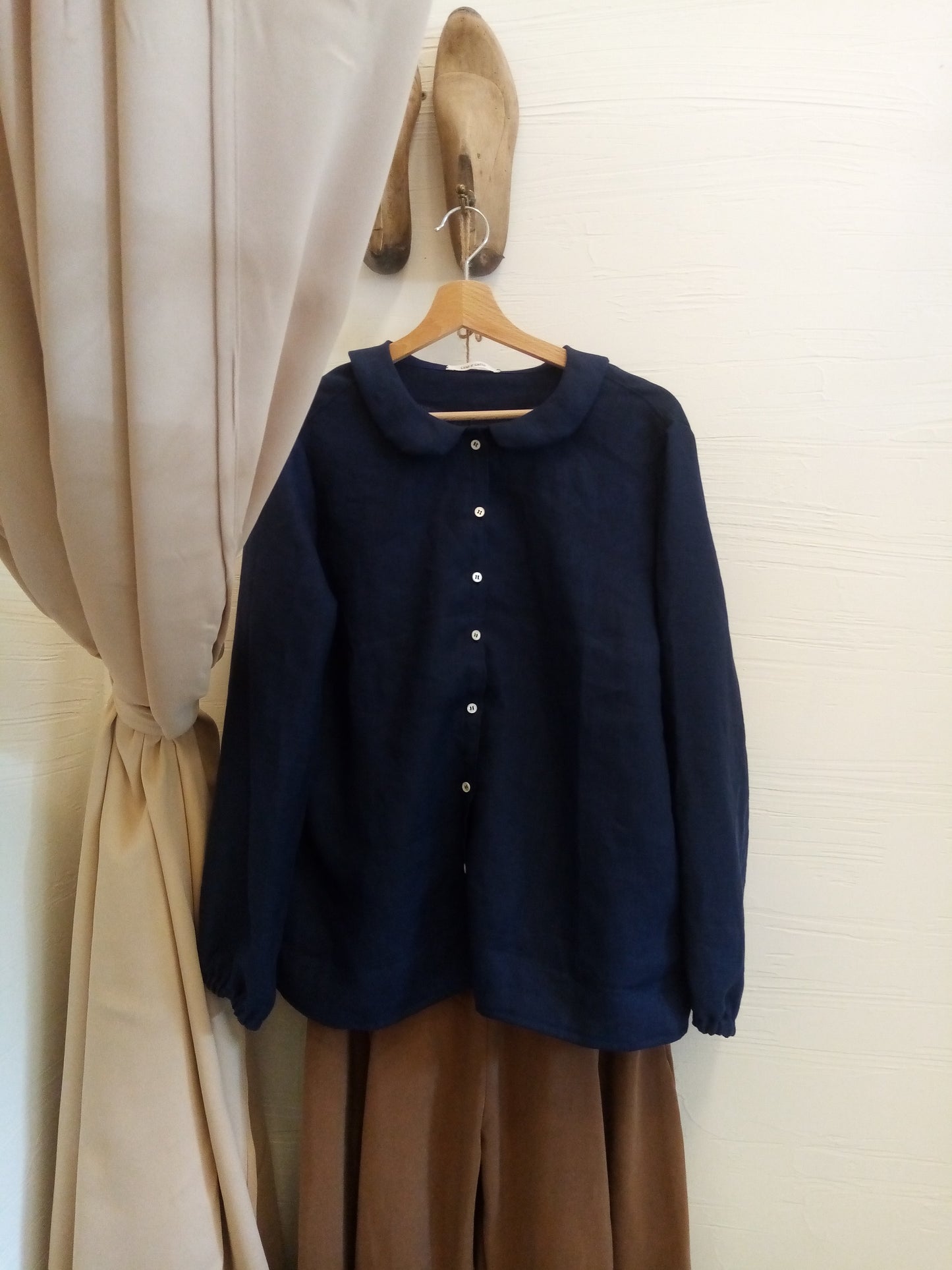 Camicia in puro lino collo peter pan - basic