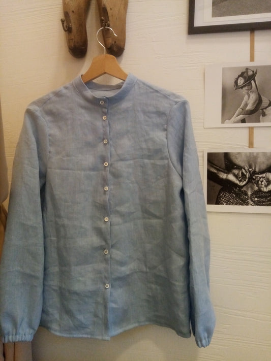 Camicia in lino collo coreana - basic