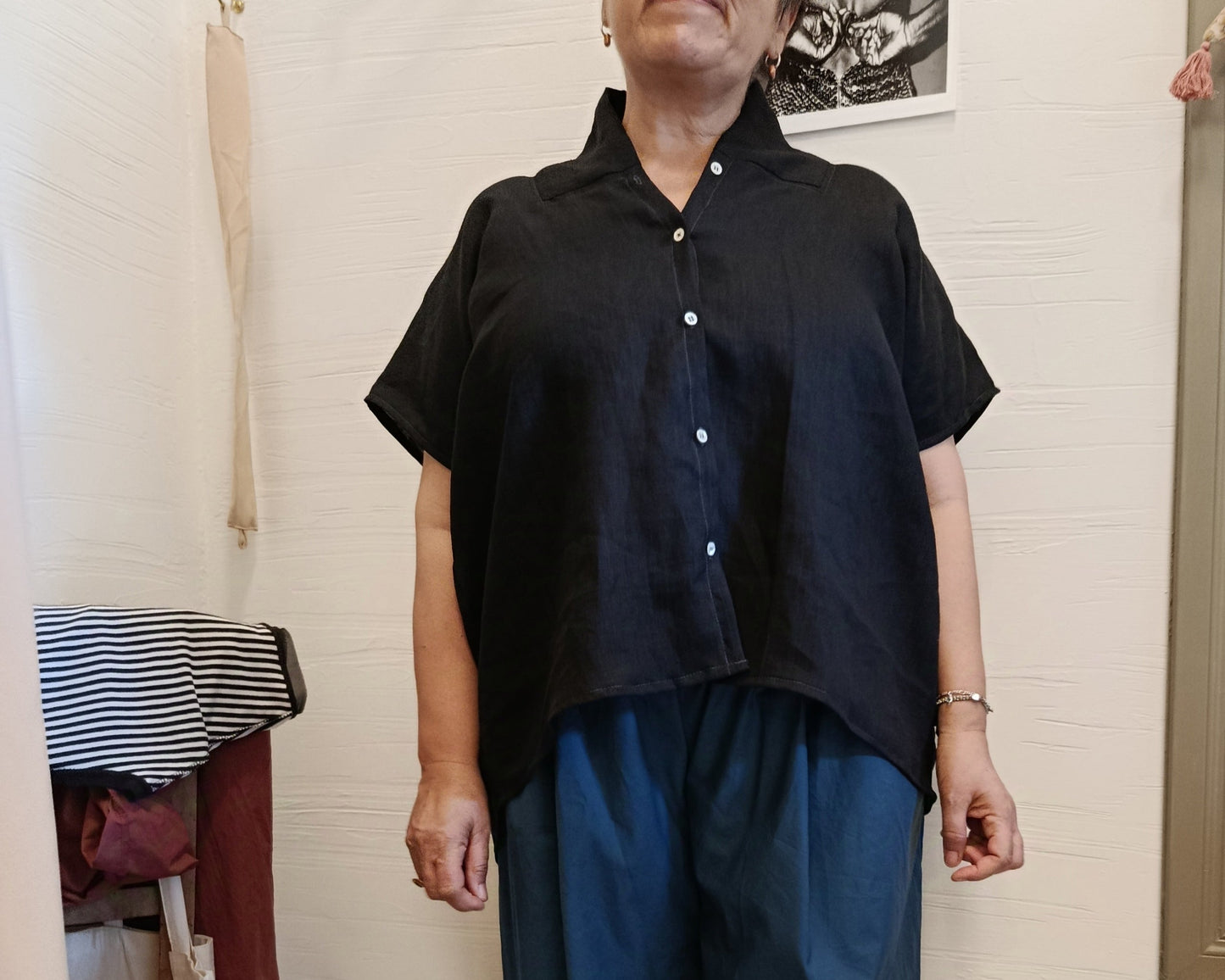 Blusa in seta oversize- Paper