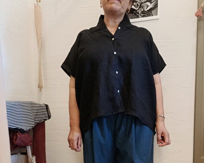 Blusa in seta oversize- Paper