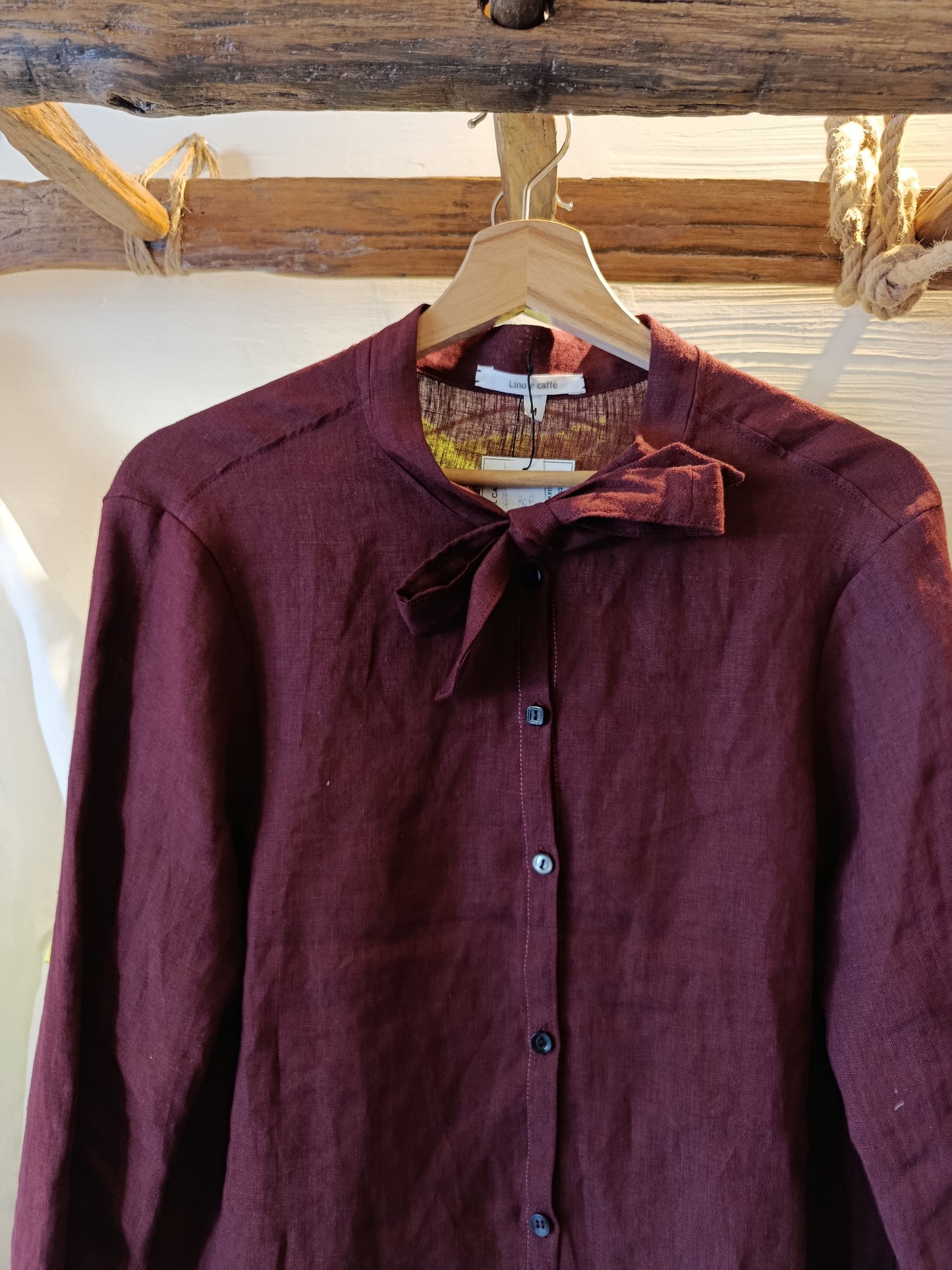 Camicia in lino collo fiocco - basic