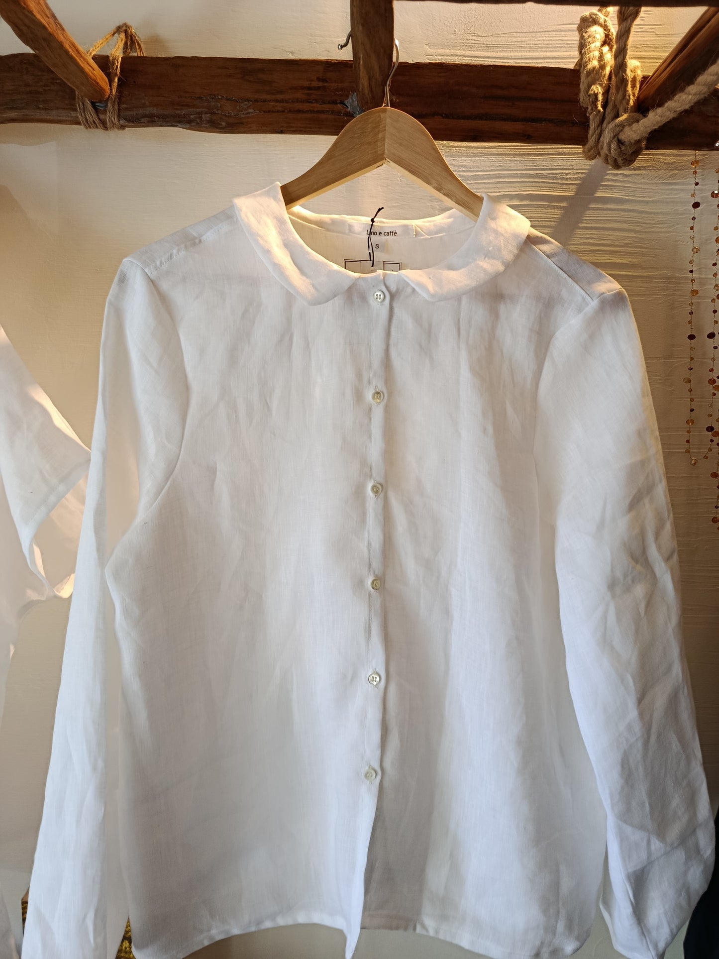 Camicia in puro lino collo peter pan - basic