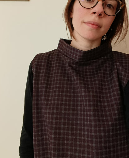 Gilet minimal in tessuto punto milano