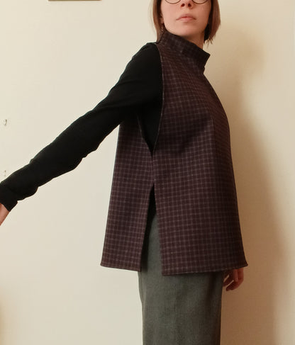 Gilet minimal in tessuto punto milano