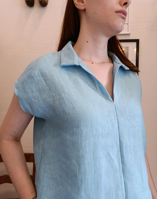V-neck linen blouse - Line