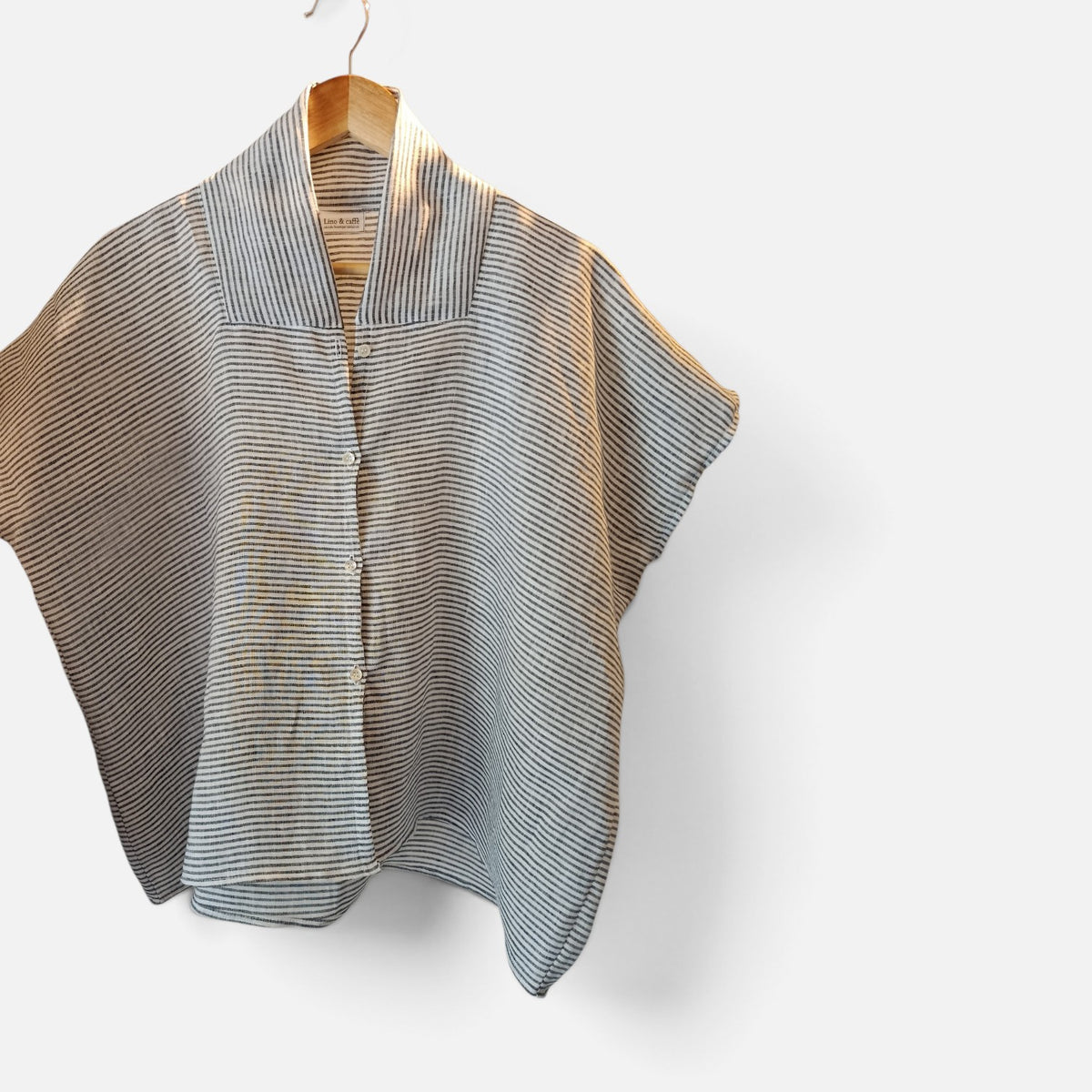 Blusa in puro lino oversize- Paper