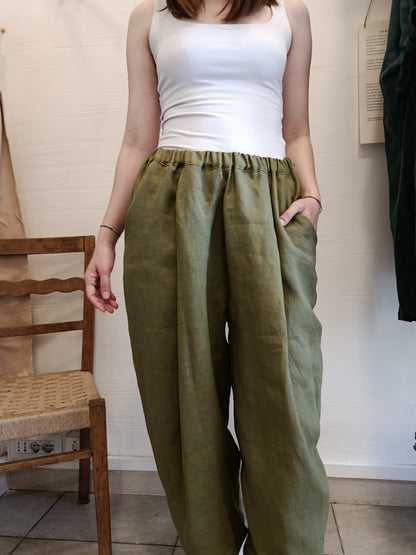 Pantalone samurai in lino