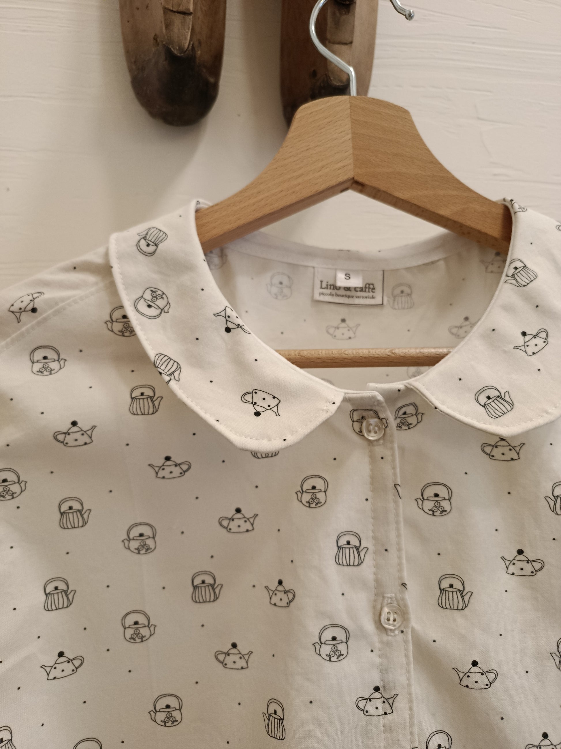 camicia cotone colletto rotondo bianca da donna