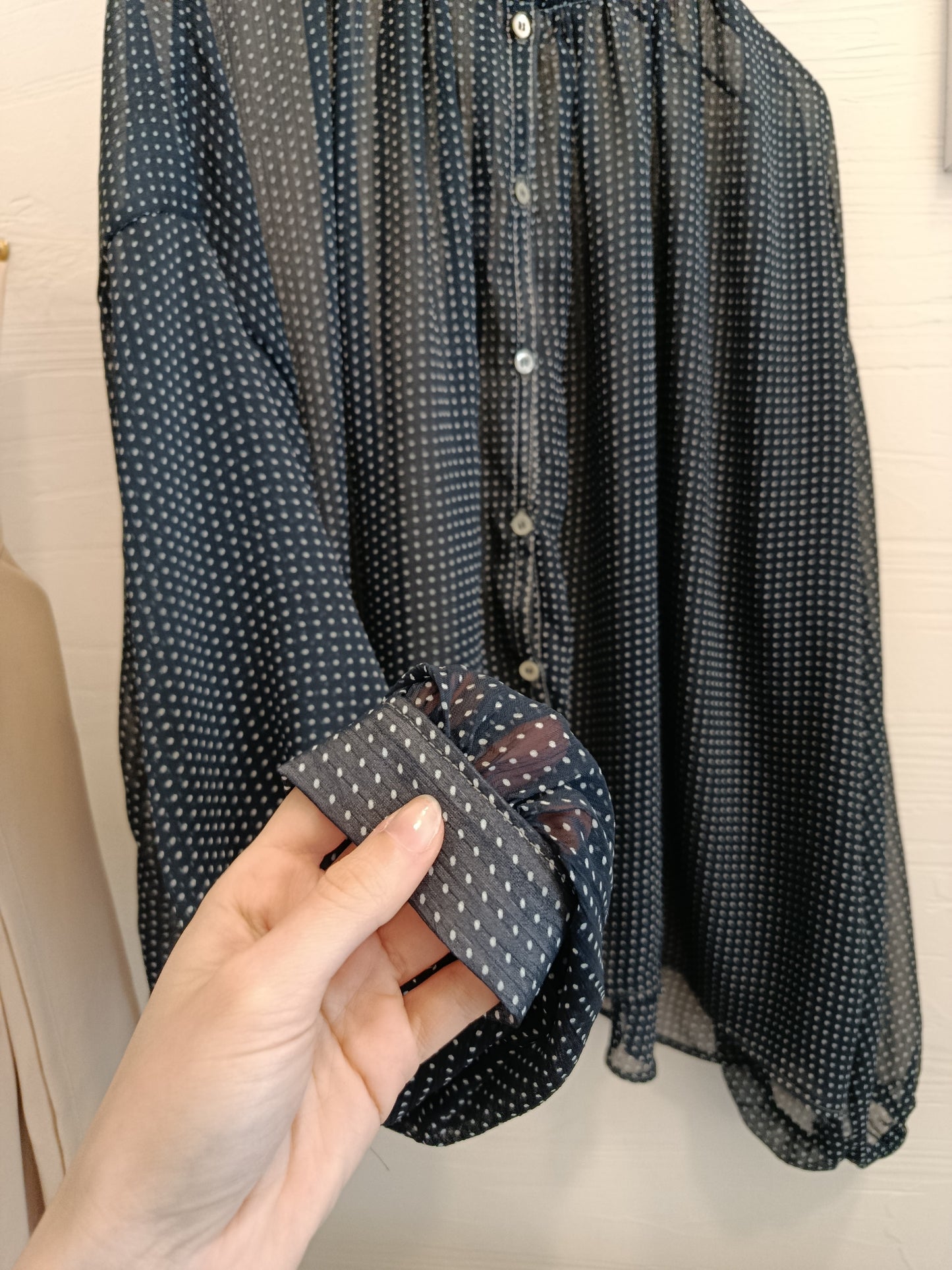 Camicia oversize in voile di viscosa a pois