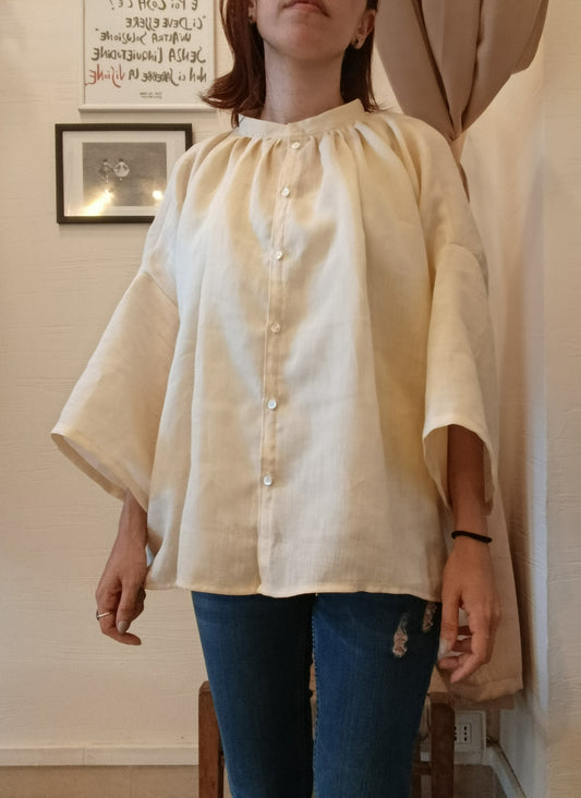 Camicia oversize in lino