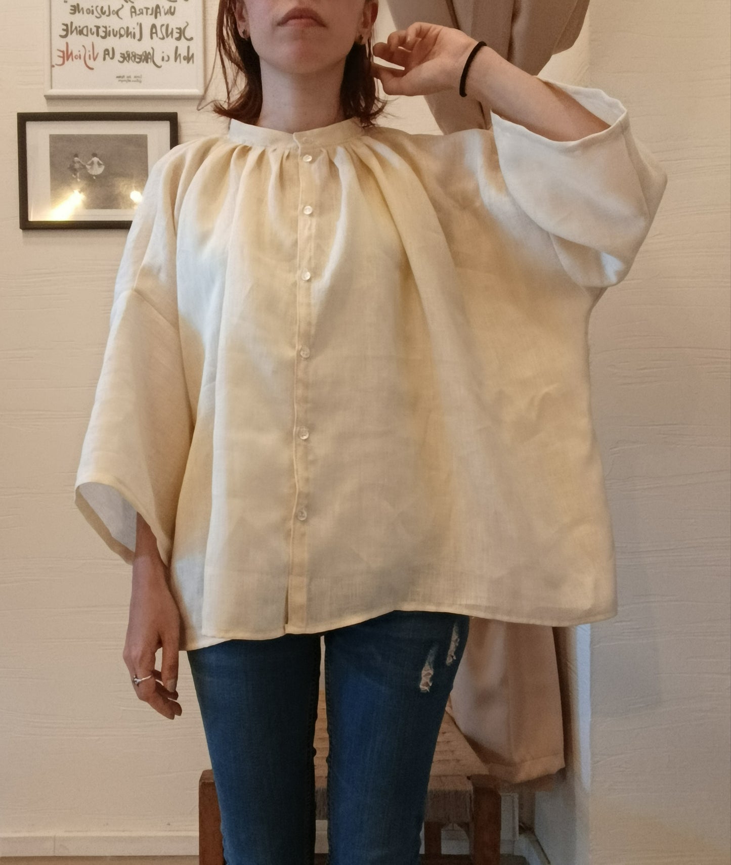 Camicia oversize in lino