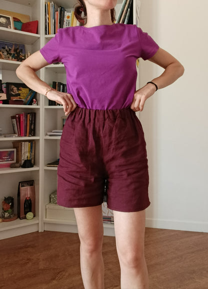 Tailored basic linen shorts