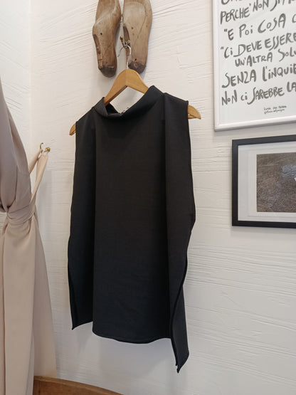 Gilet minimal in tessuto punto milano
