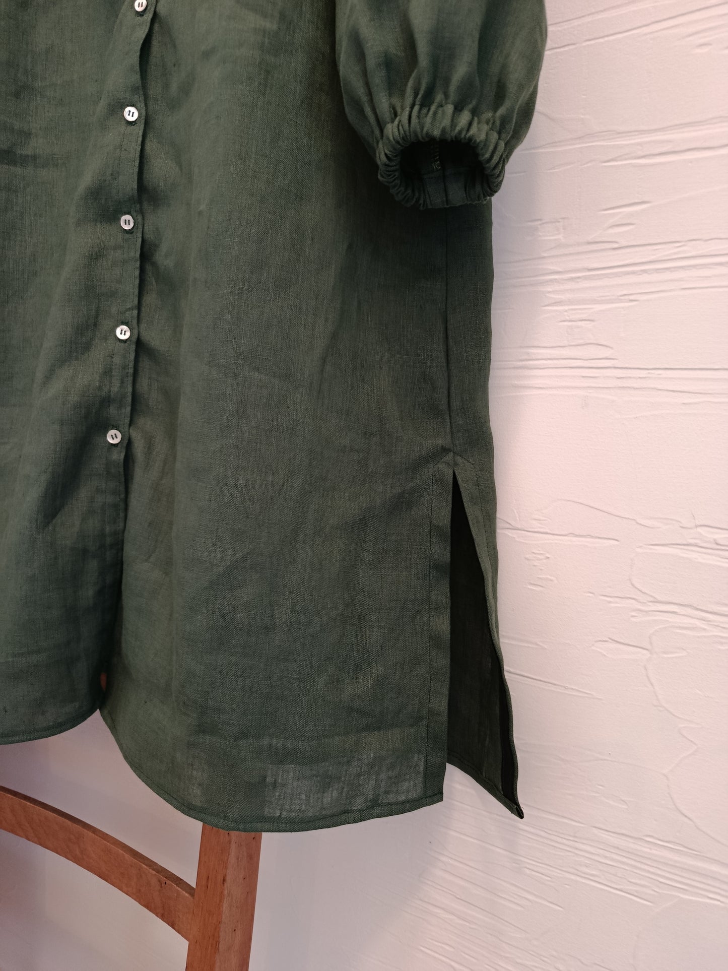 Camicia lunga a vestito in lino- basic