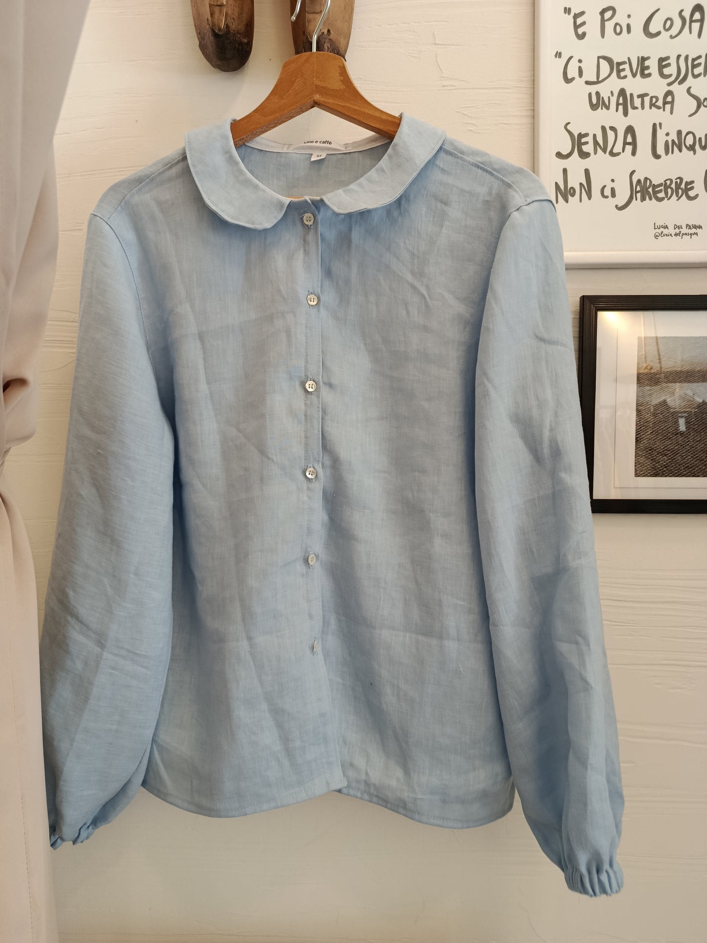 Camicia in puro lino collo peter pan - basic