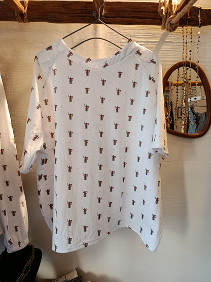 t-shirt da donna manica raglan in cotone