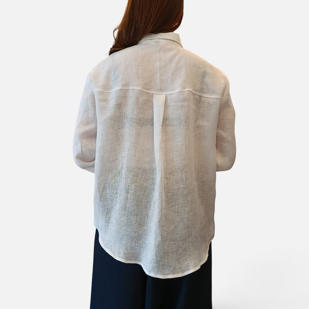 Camicia bianca in lino- Poesia in tasca