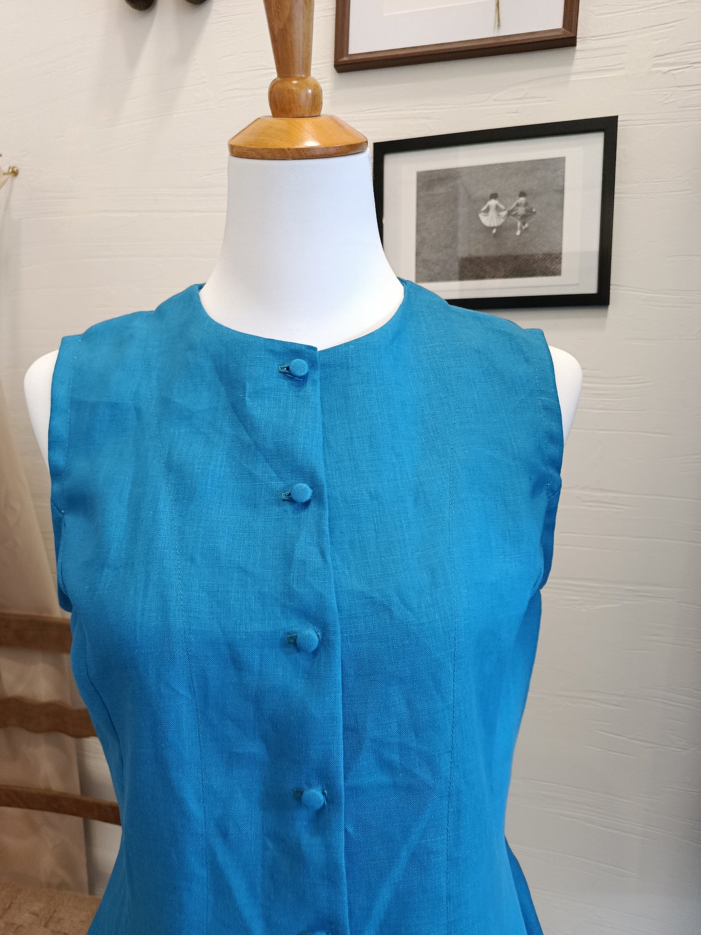 Vestito smanicato in lino - Signorina