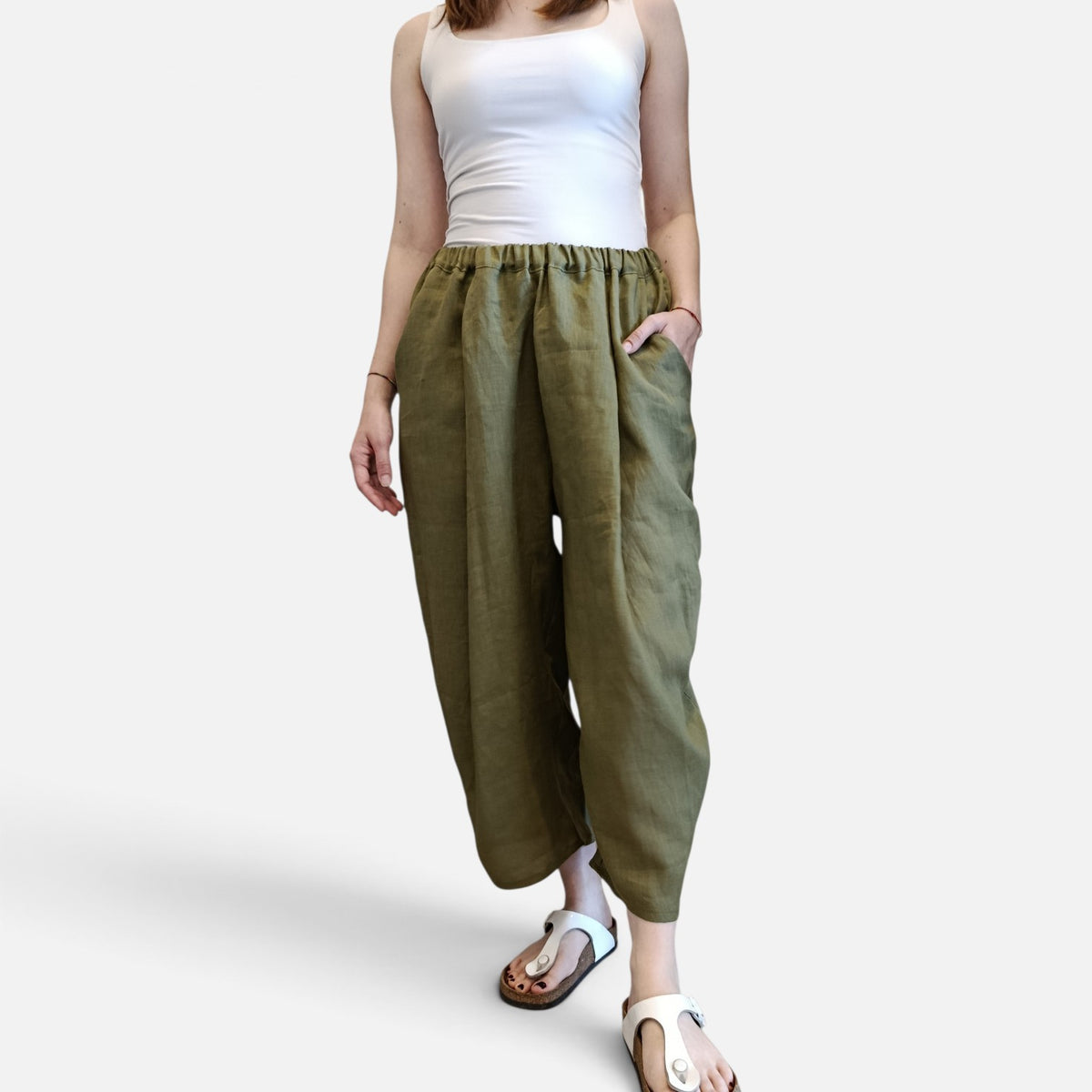 Pantalone ampio in lino- Samurai