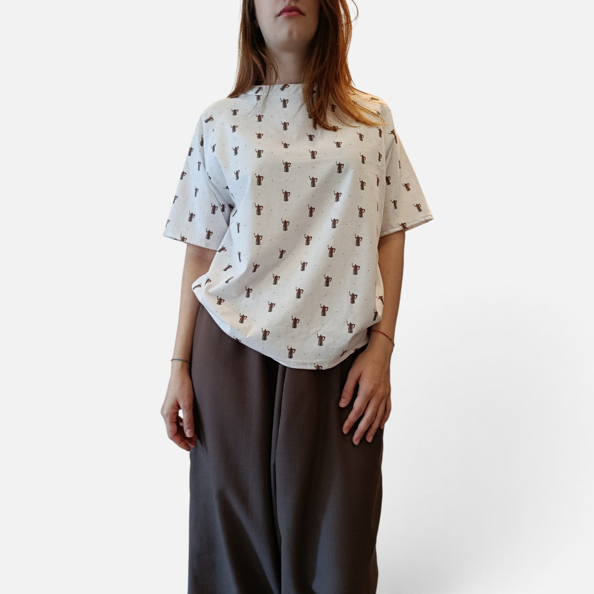 Maglia in jersey di cotone- Moka