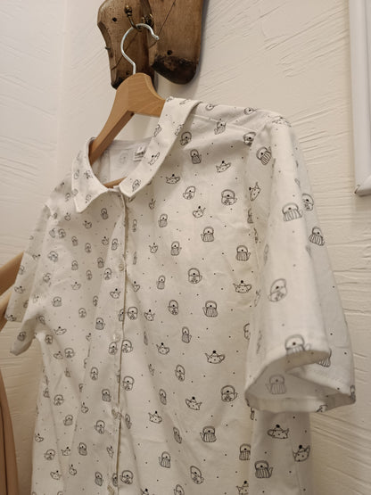 camicia in cotone donna amanti del tè