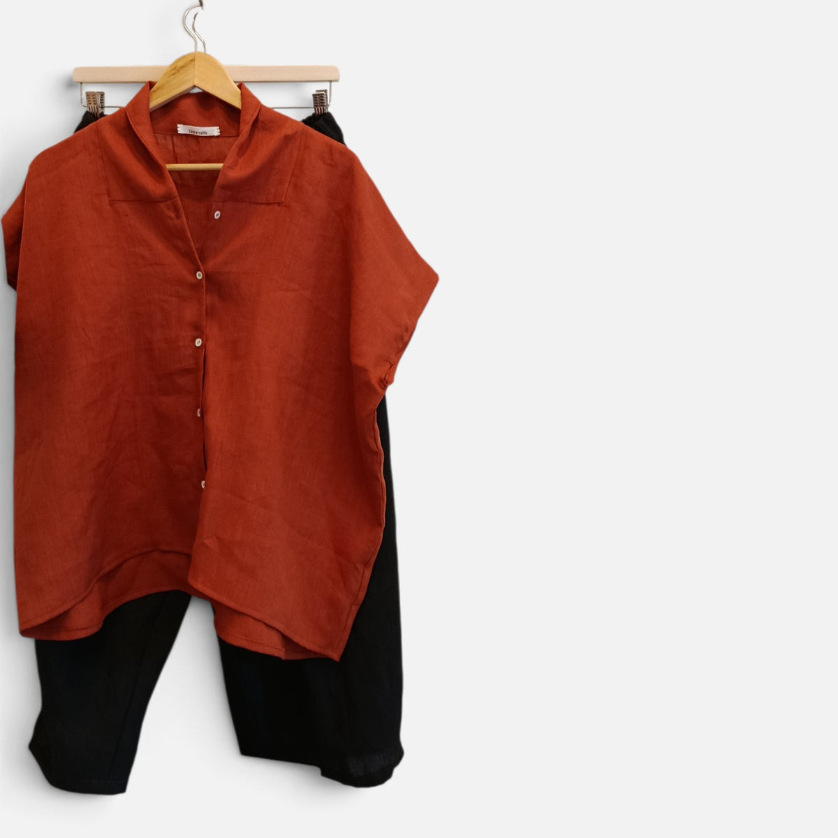 Blusa in puro lino oversize- Paper