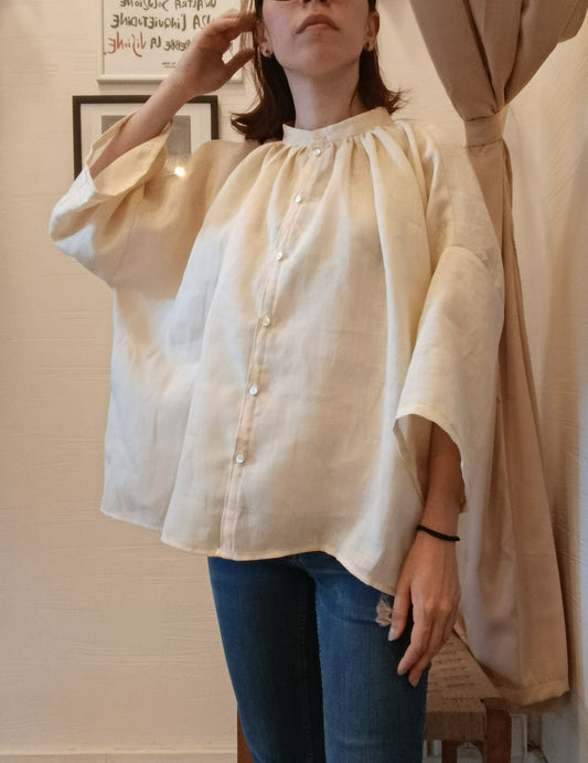 Camicia oversize in lino