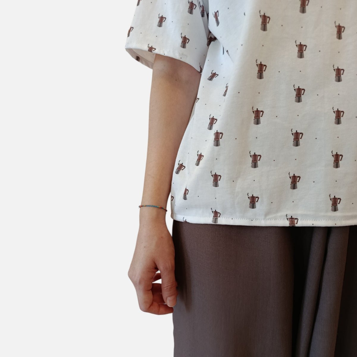 Maglia in jersey di cotone- Moka