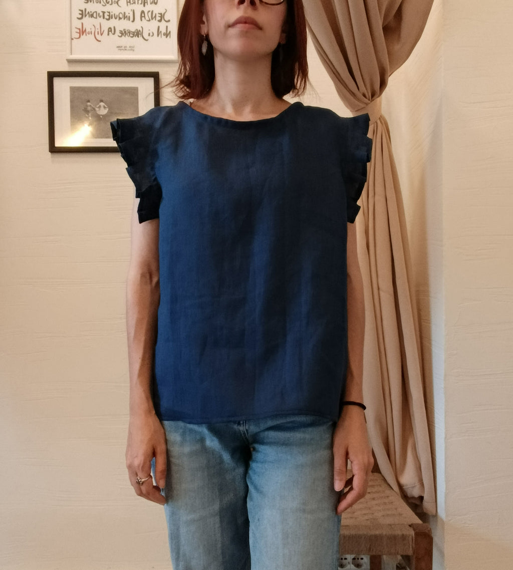 Linen camisole with ruffles - Aria