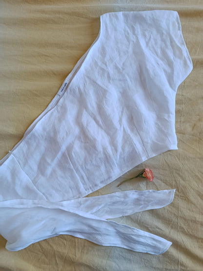 Linen one-shoulder top
